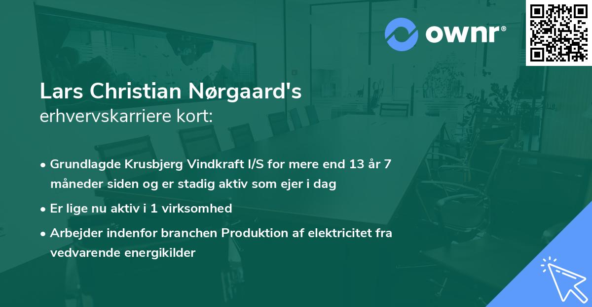 Lars Christian Nørgaard's erhvervskarriere kort
