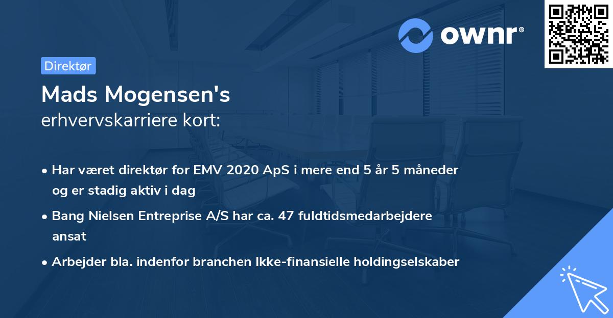 Mads Mogensen's erhvervskarriere kort