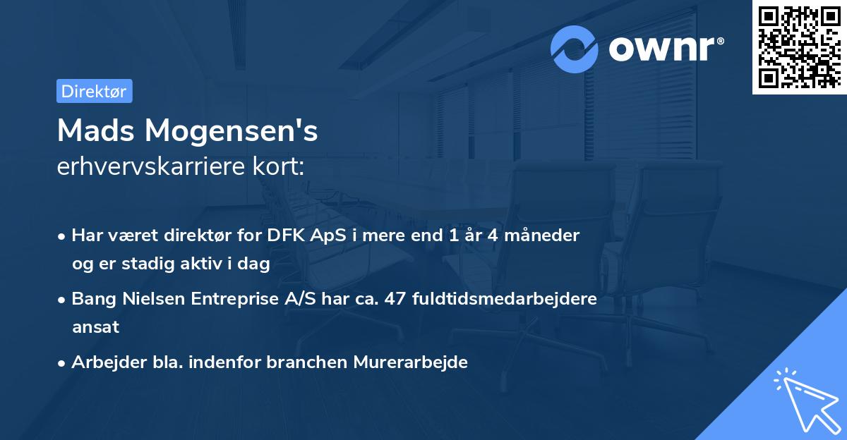 Mads Mogensen's erhvervskarriere kort