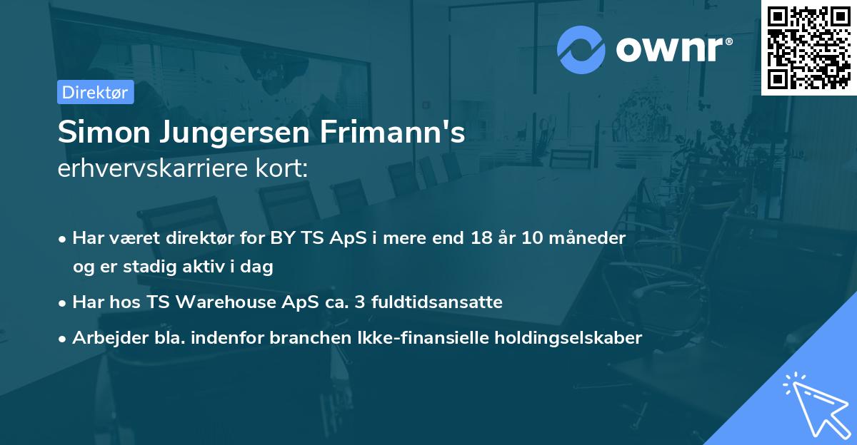 Simon Jungersen Frimann's erhvervskarriere kort