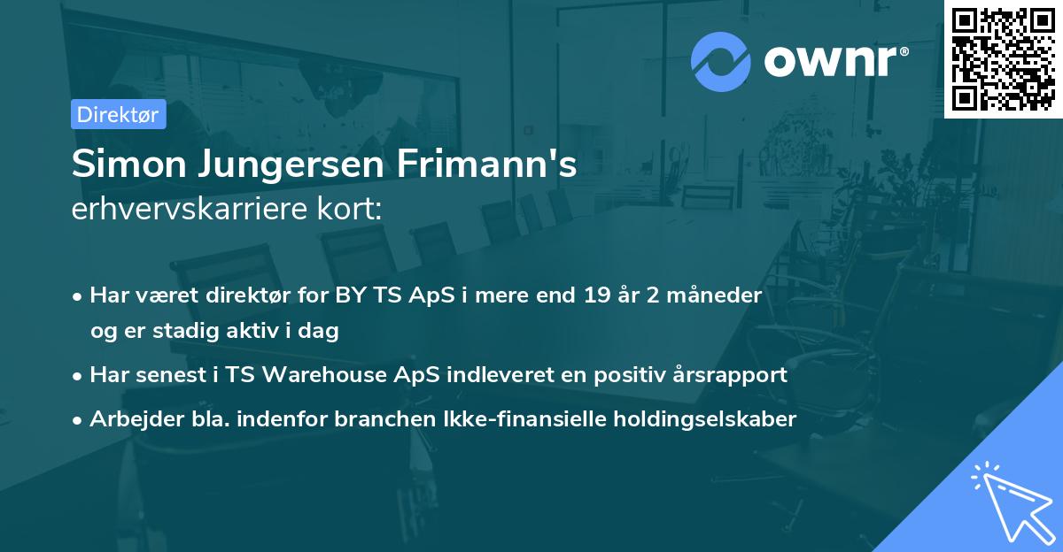 Simon Jungersen Frimann's erhvervskarriere kort