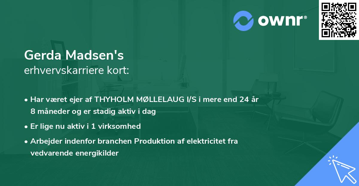 Gerda Madsen's erhvervskarriere kort