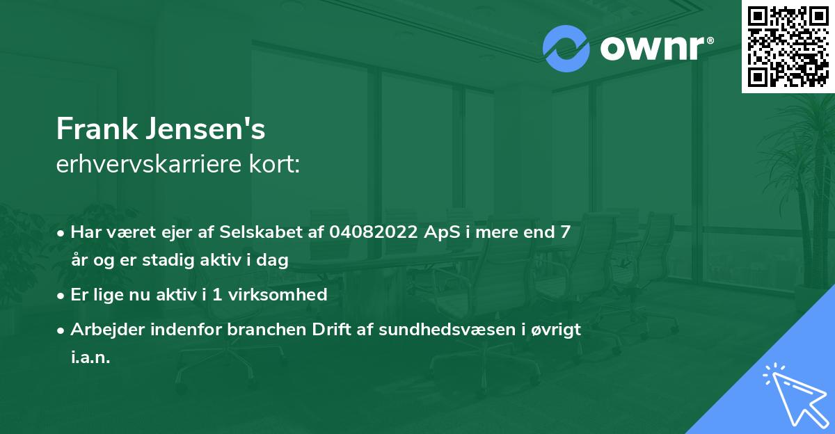 Frank Jensen's erhvervskarriere kort