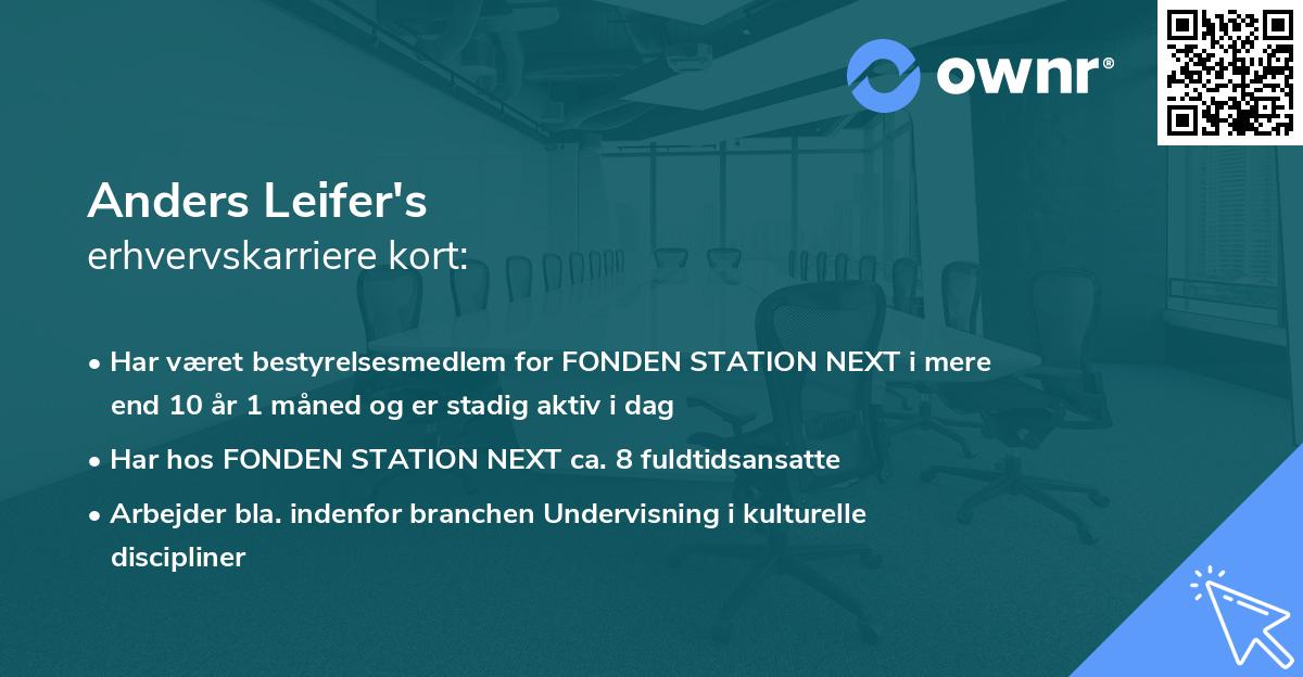 Anders Leifer's erhvervskarriere kort