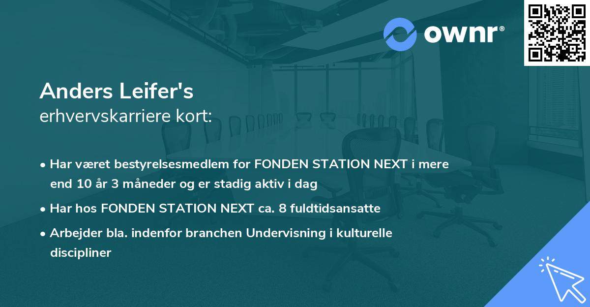 Anders Leifer's erhvervskarriere kort