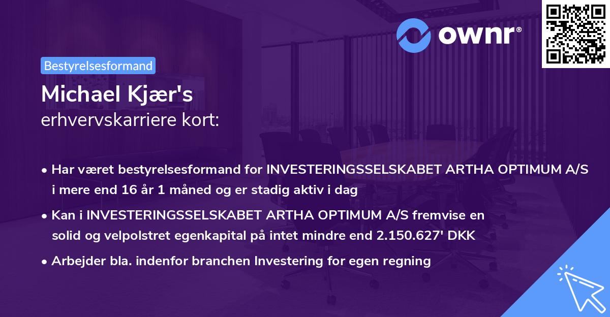 Michael Kjær's erhvervskarriere kort