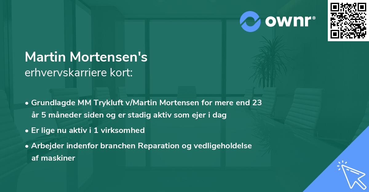 Martin Mortensen's erhvervskarriere kort