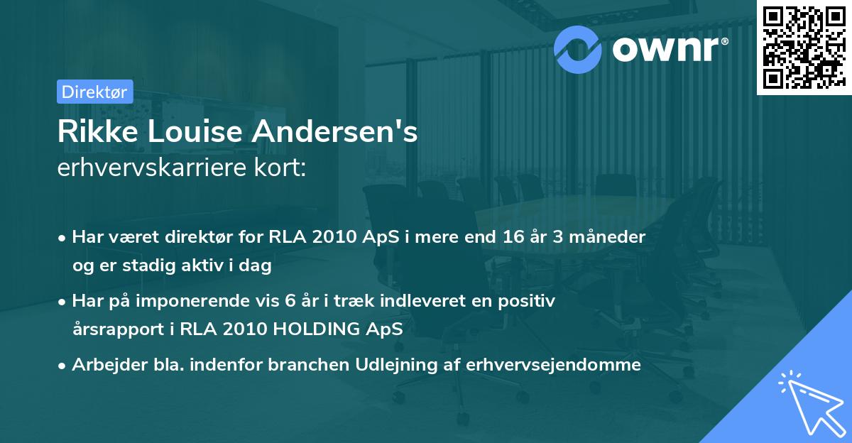Rikke Louise Andersen's erhvervskarriere kort