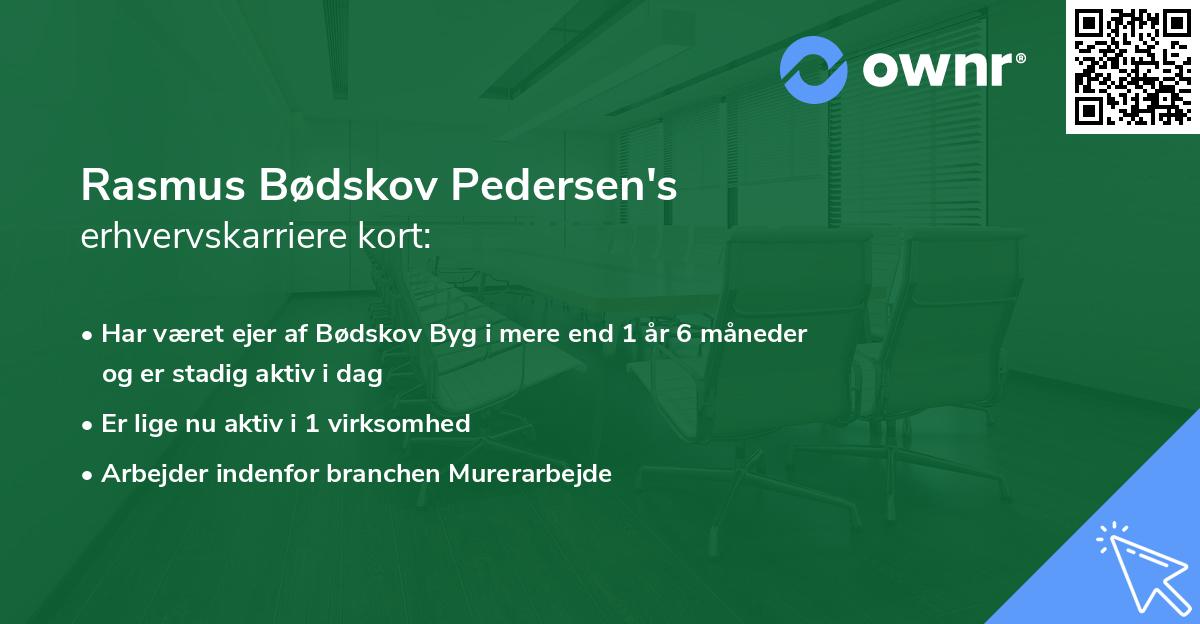 Rasmus Bødskov Pedersen's erhvervskarriere kort