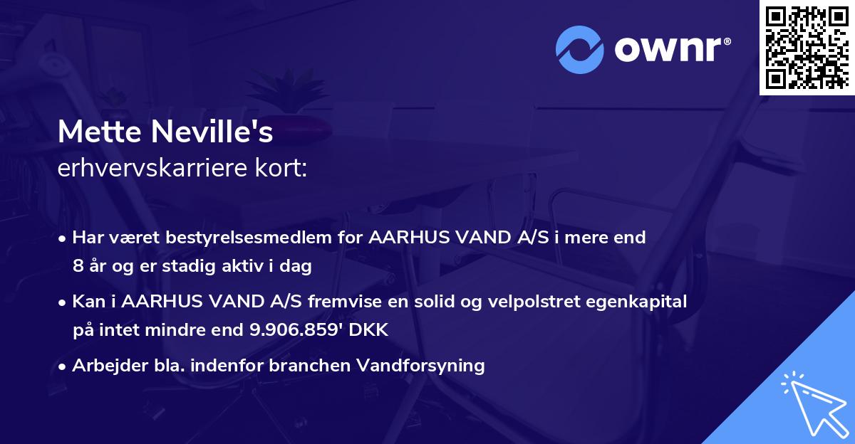 Mette Neville's erhvervskarriere kort