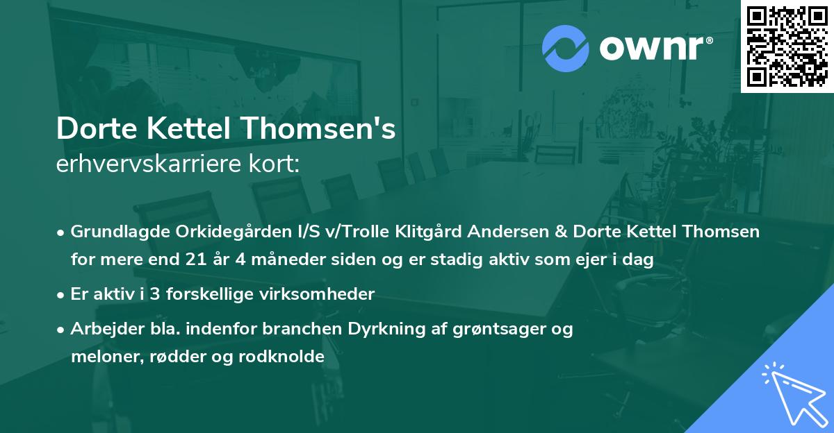 Dorte Kettel Thomsen's erhvervskarriere kort