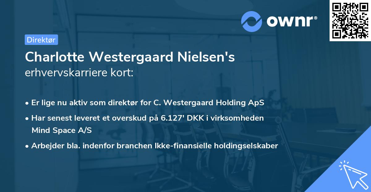 Charlotte Westergaard Nielsen's erhvervskarriere kort