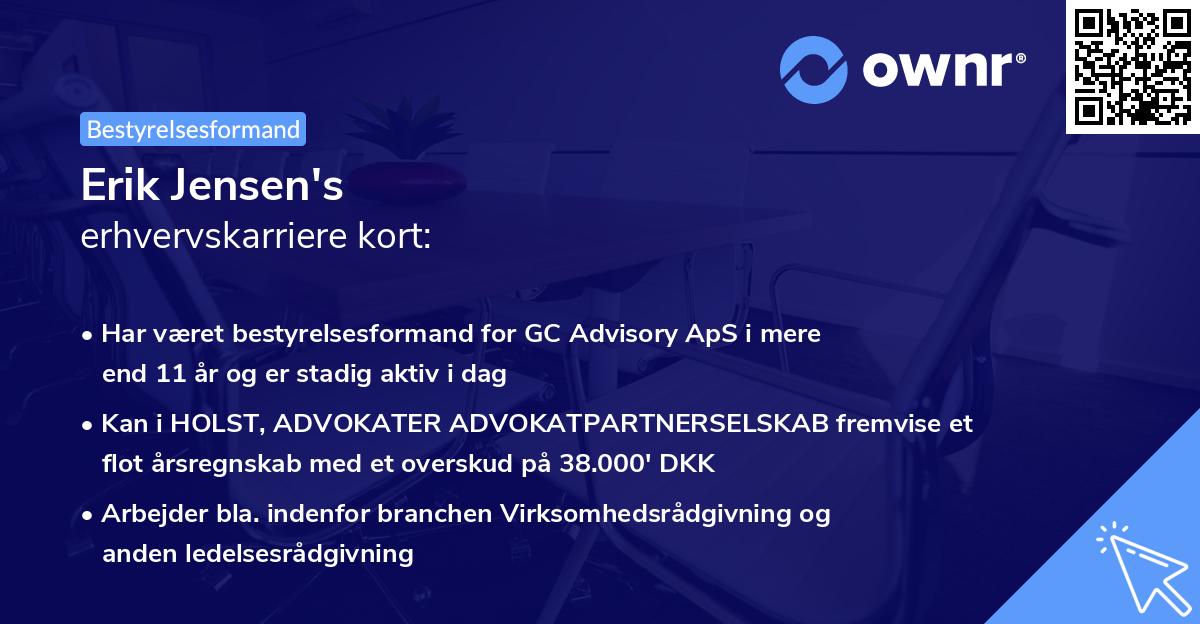 Erik Jensen's erhvervskarriere kort