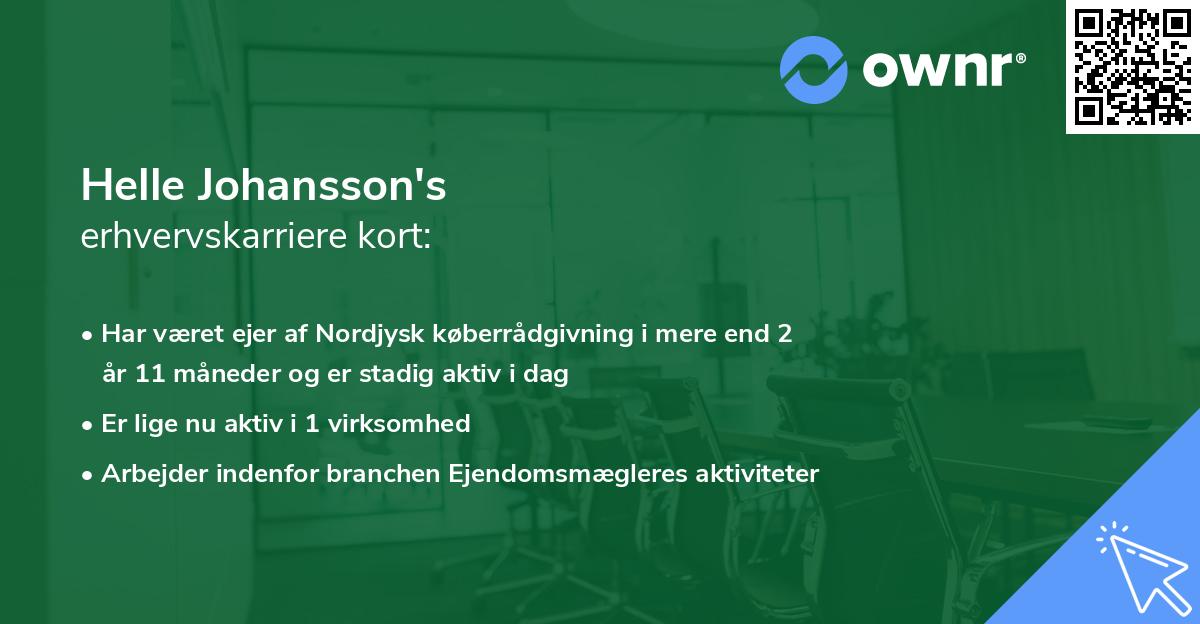 Helle Johansson's erhvervskarriere kort