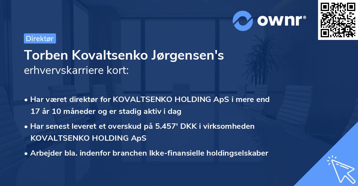 Torben Kovaltsenko Jørgensen's erhvervskarriere kort