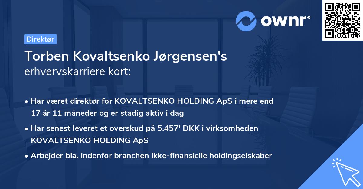 Torben Kovaltsenko Jørgensen's erhvervskarriere kort