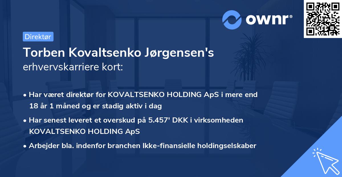 Torben Kovaltsenko Jørgensen's erhvervskarriere kort