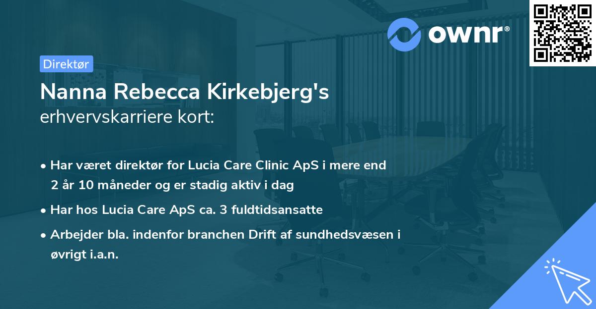 Nanna Rebecca Kirkebjerg's erhvervskarriere kort