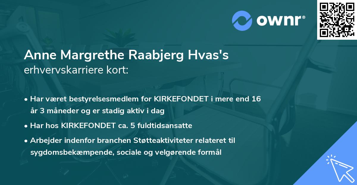 Anne Margrethe Raabjerg Hvas's erhvervskarriere kort