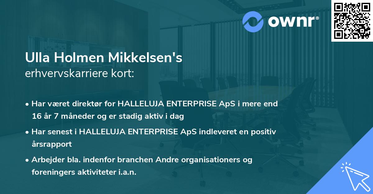 Ulla Holmen Mikkelsen's erhvervskarriere kort