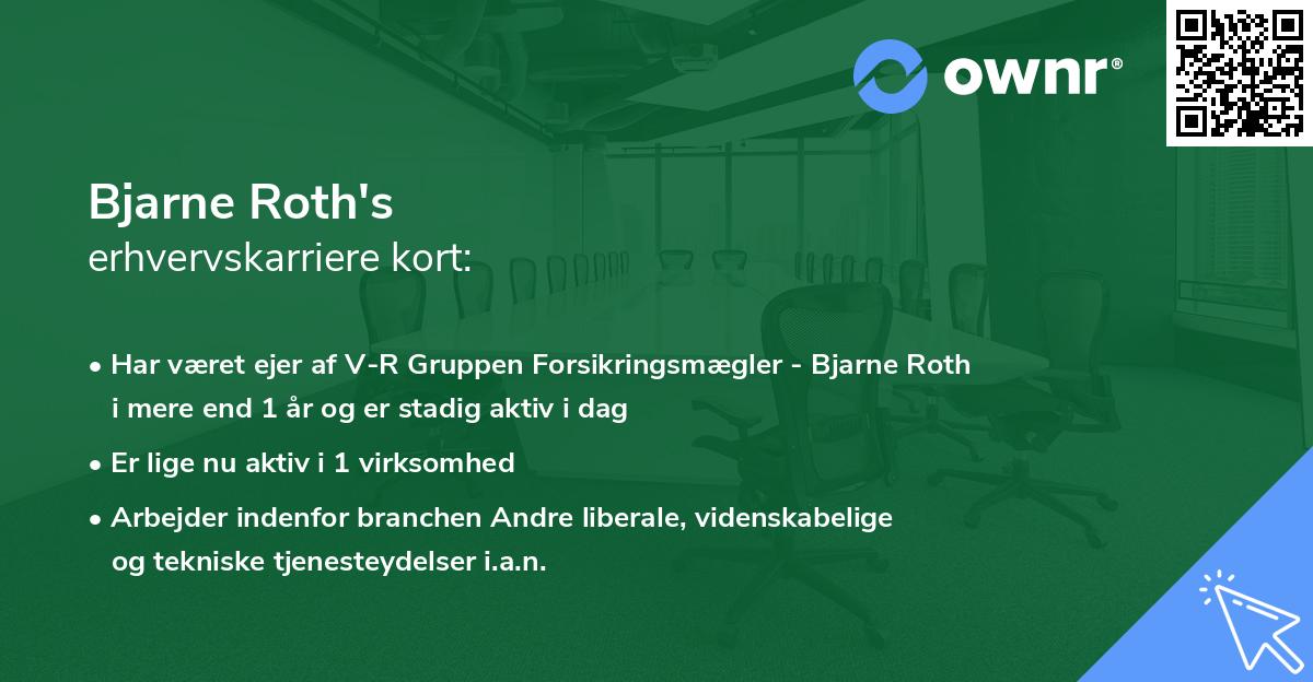 Bjarne Roth's erhvervskarriere kort