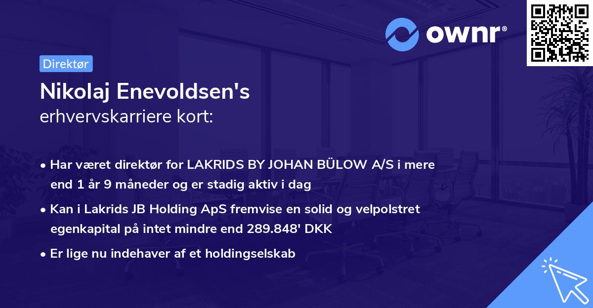 Nikolaj Enevoldsen's erhvervskarriere kort