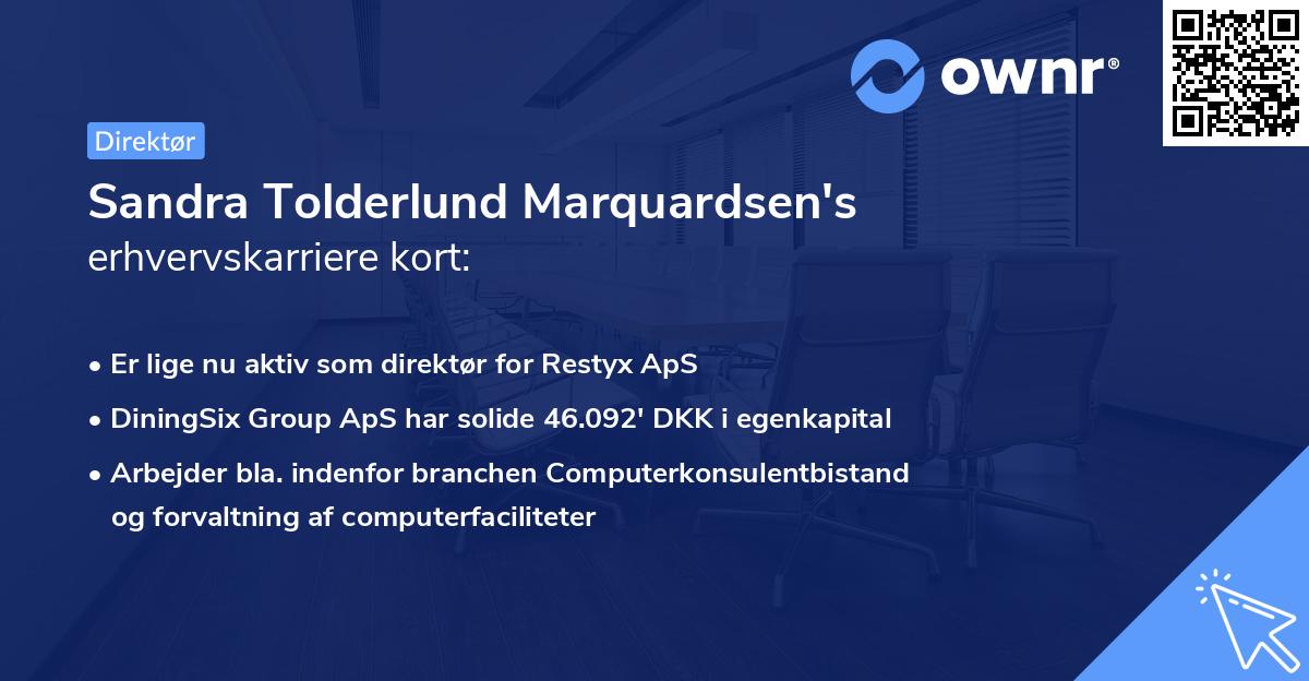 Sandra Tolderlund Marquardsen's erhvervskarriere kort