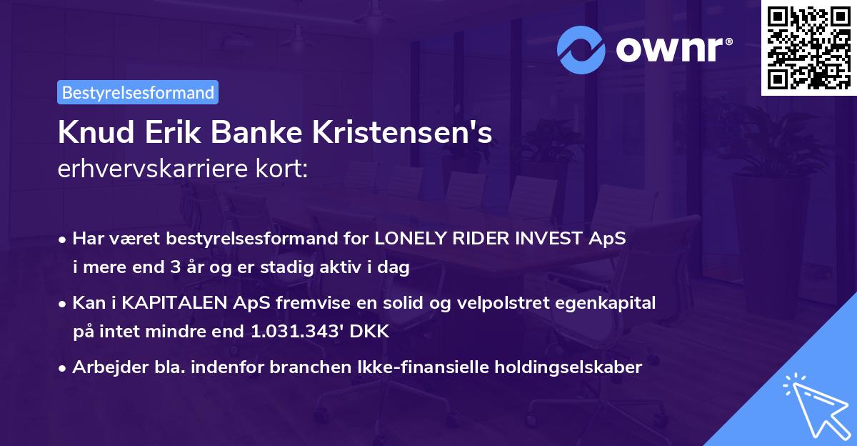 Knud Erik Banke Kristensen's erhvervskarriere kort