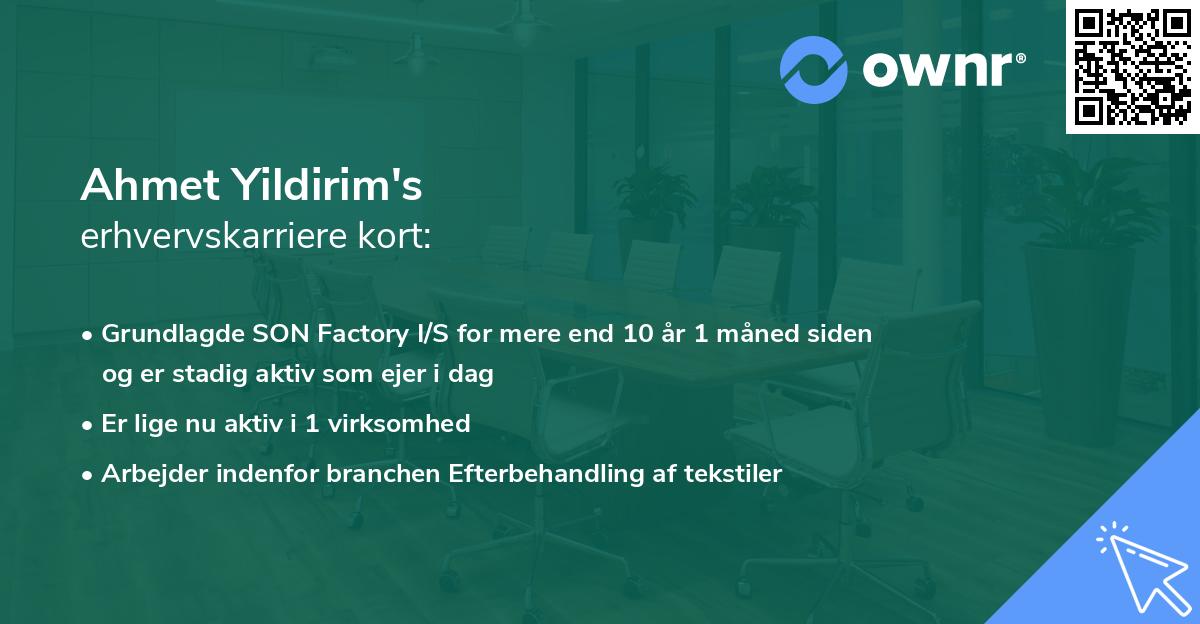 Ahmet Yildirim's erhvervskarriere kort
