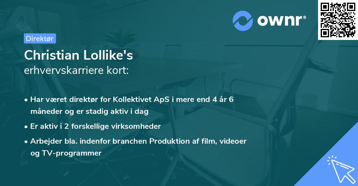 Christian Lollike's erhvervskarriere kort