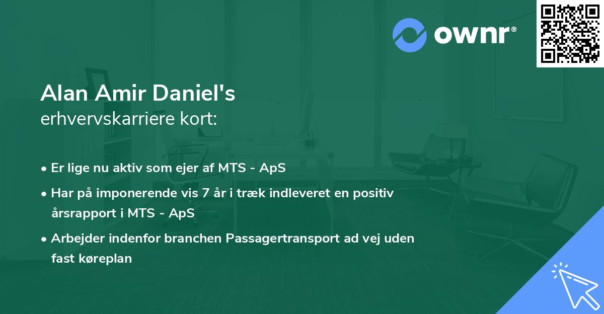 Alan Amir Daniel's erhvervskarriere kort
