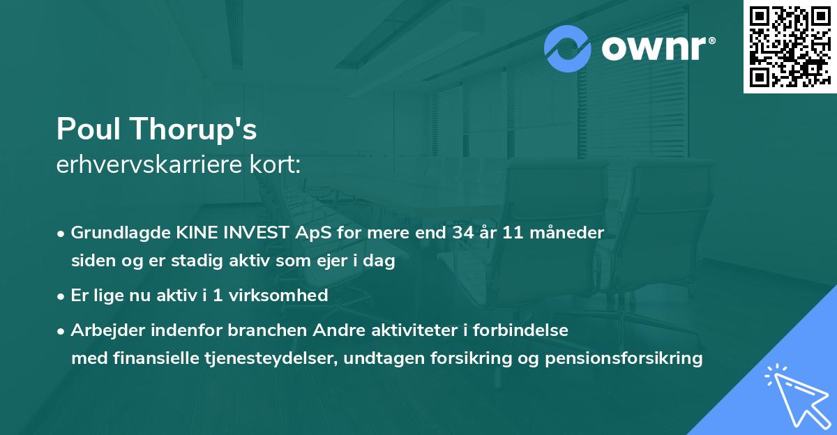 Poul Thorup's erhvervskarriere kort