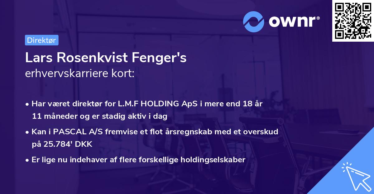 Lars Rosenkvist Fenger's erhvervskarriere kort