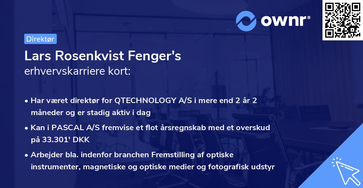 Lars Rosenkvist Fenger's erhvervskarriere kort