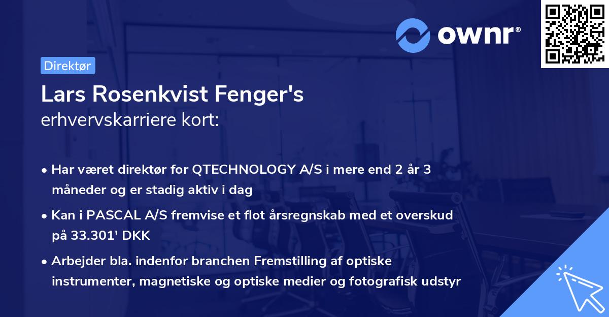 Lars Rosenkvist Fenger's erhvervskarriere kort