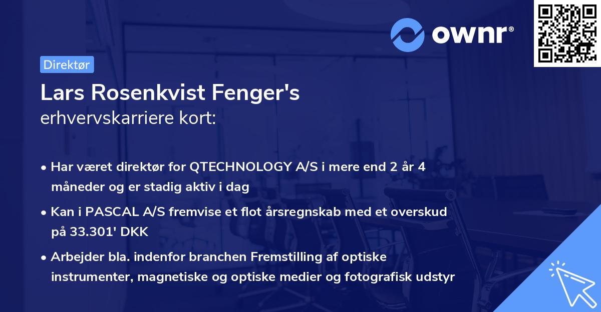 Lars Rosenkvist Fenger's erhvervskarriere kort