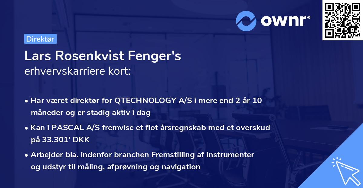 Lars Rosenkvist Fenger's erhvervskarriere kort