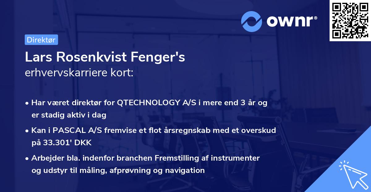 Lars Rosenkvist Fenger's erhvervskarriere kort