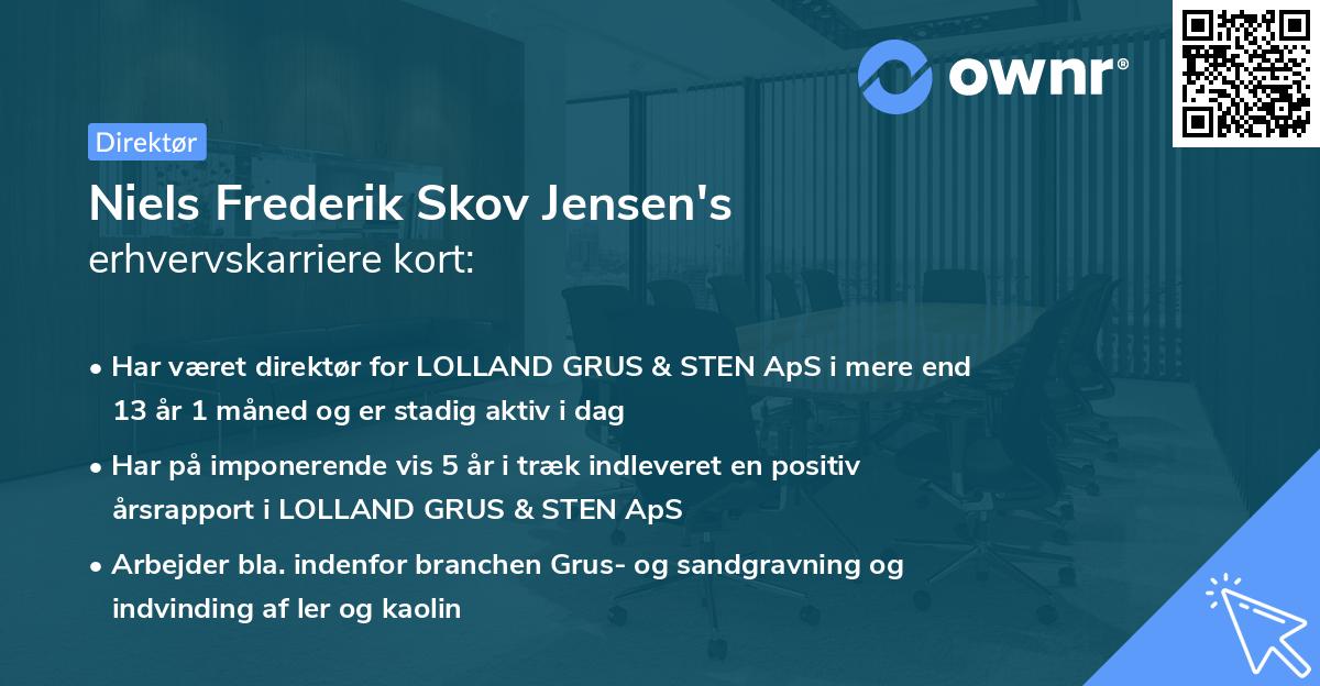 Niels Frederik Skov Jensen's erhvervskarriere kort