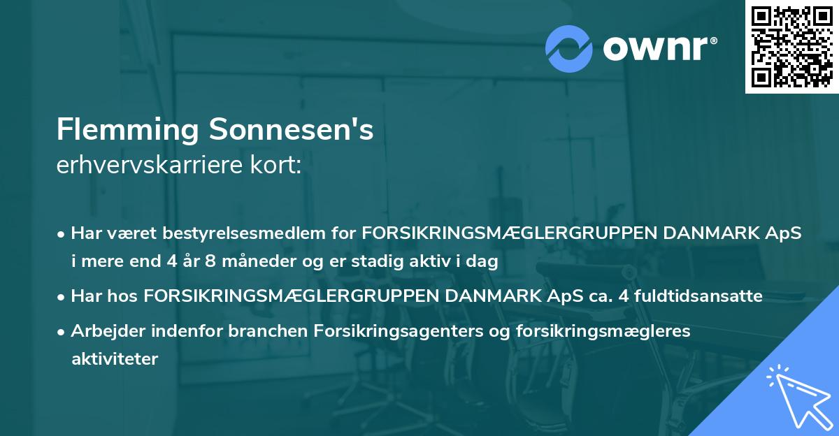 Flemming Sonnesen's erhvervskarriere kort