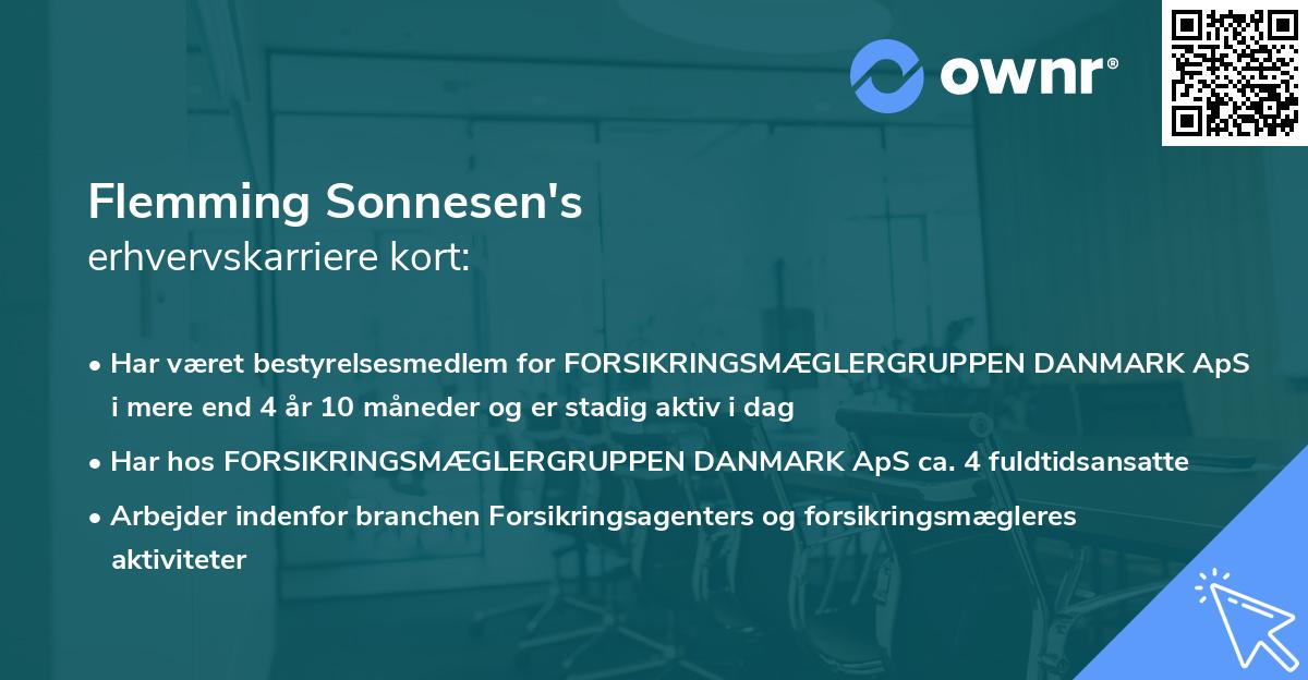 Flemming Sonnesen's erhvervskarriere kort
