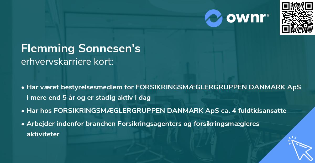 Flemming Sonnesen's erhvervskarriere kort