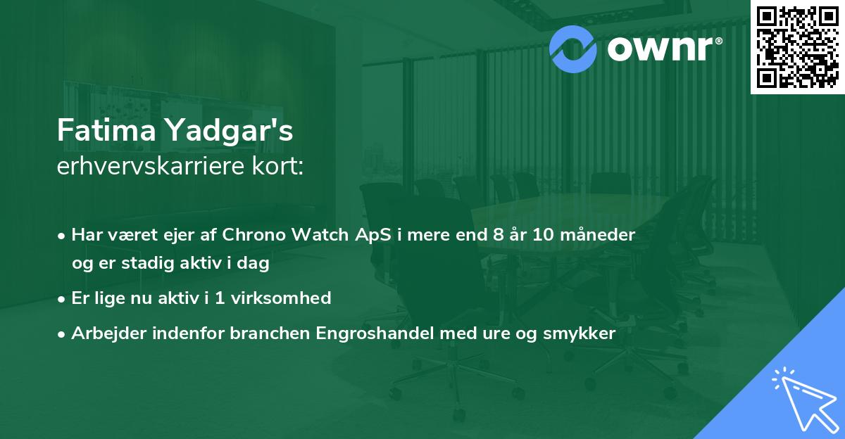 Fatima Yadgar's erhvervskarriere kort