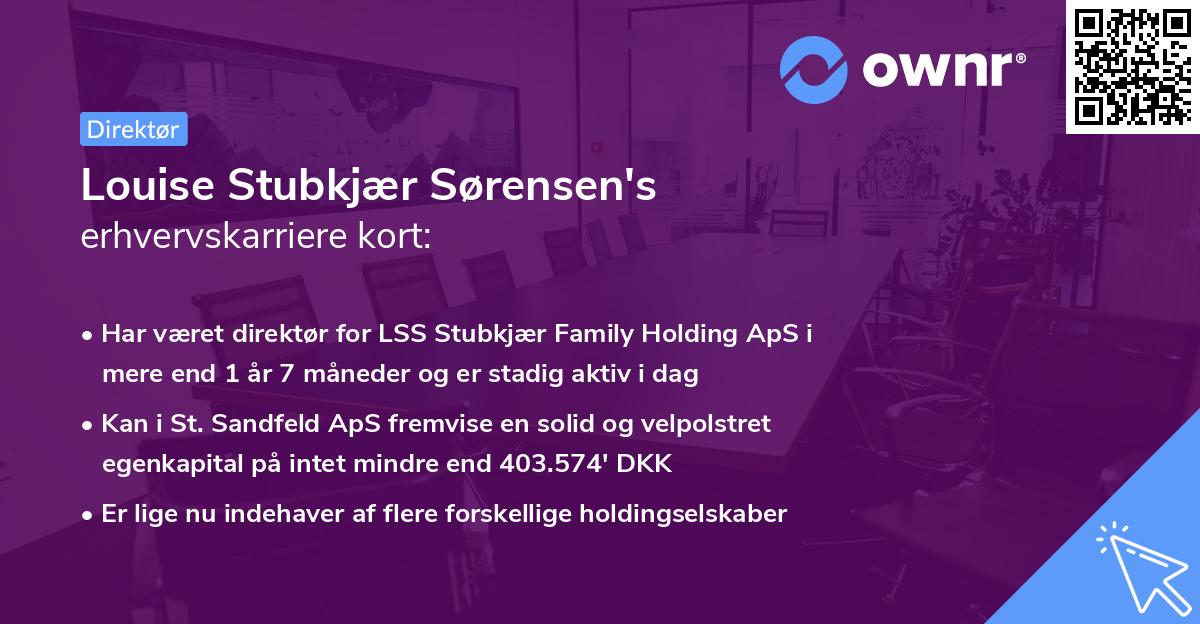 Louise Stubkjær Sørensen's erhvervskarriere kort