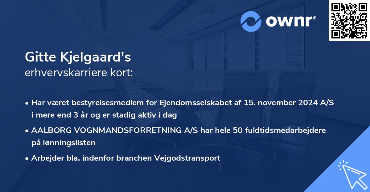 Gitte Kjelgaard's erhvervskarriere kort