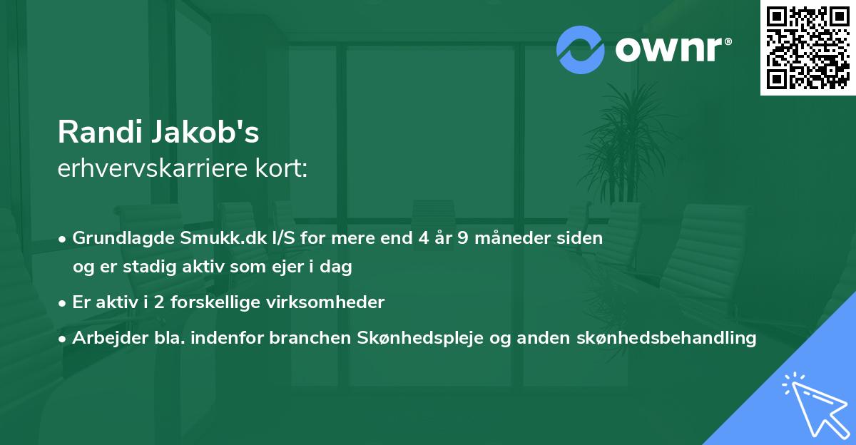 Randi Jakob's erhvervskarriere kort