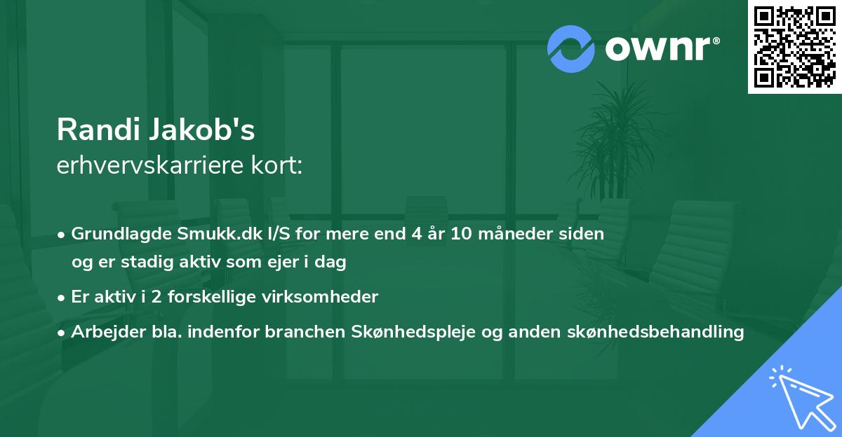 Randi Jakob's erhvervskarriere kort