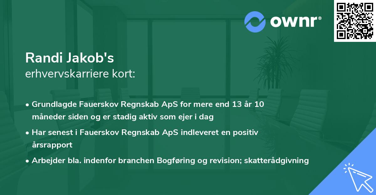 Randi Jakob's erhvervskarriere kort