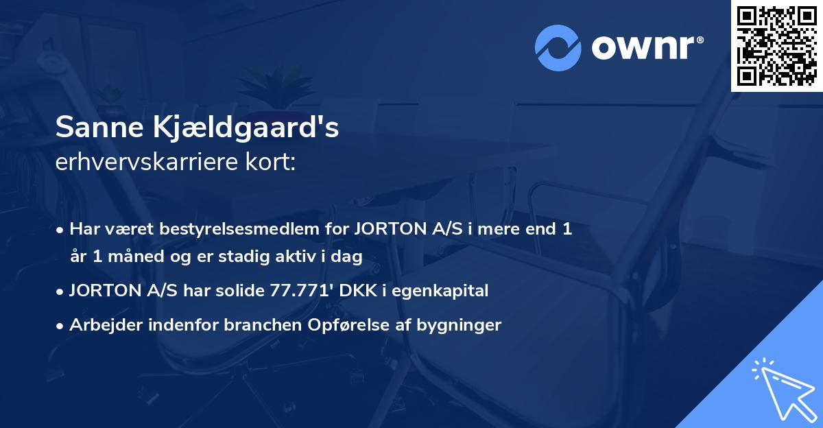 Sanne Kjældgaard's erhvervskarriere kort
