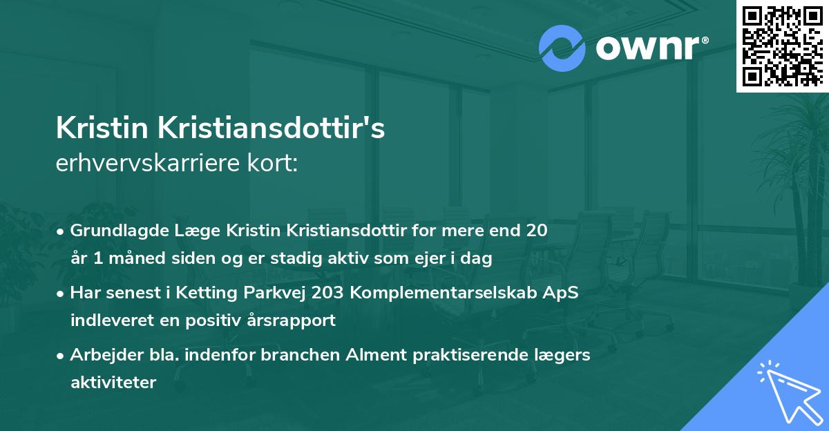 Kristin Kristiansdottir's erhvervskarriere kort